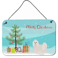 "Caroline's Treasures Maltese Christmas Tree Door Hanging Prints wall-decor, Multicolor"