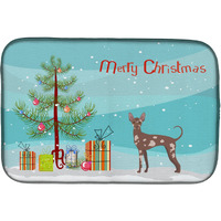 "Caroline's Treasures CK3473DDM Mexican Hairless Dog Christmas Tree dish-drying-mats, 14 x 21, Multicolor"