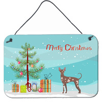 "Caroline's Treasures Mexican Hairless Dog Christmas Tree Door Hanging Prints wall-decor, Multicolor"