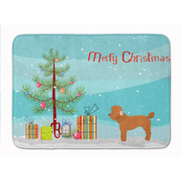 "Caroline's Treasures Toy Poodle Christmas Tree Machine Washable Memory Foam Mat doormats, Multicolor"