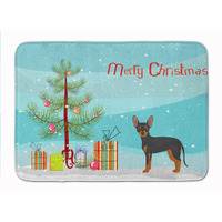 "Caroline's Treasures Prague Ratter Christmas Tree Machine Washable Memory Foam Mat doormats, Multicolor"