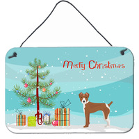 "Caroline's Treasures Rat Terrier Christmas Tree Door Hanging Prints wall-decor, Multicolor"