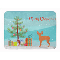 "Caroline's Treasures Russkiy Russian Toy Terrier Christmas Tree Machine Washable Memory Foam Mat doormats, Multicolor"