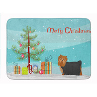 "Caroline's Treasures Yorkshire Terrier Christmas Tree Machine Washable Memory Foam Mat doormats, Multicolor"
