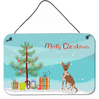 "Caroline's Treasures Tan Abyssinian or African Hairless Dog Christmas Tree Door Hanging Prints wall-decor, Multicolor"