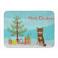 "Caroline's Treasures Chihuahua Christmas Tree Machine Washable Memory Foam Mat doormats, Multicolor"