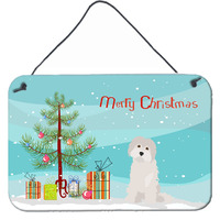 "Caroline's Treasures Maltese #2 Christmas Tree Door Hanging Prints wall-decor, Multicolor"