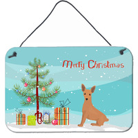 "Caroline's Treasures Miniature Pinscher Christmas Tree Door Hanging Prints wall-decor, Multicolor"