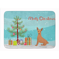 "Caroline's Treasures Miniature Pinscher Christmas Tree Machine Washable Memory Foam Mat doormats, Multicolor"