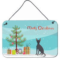 "Caroline's Treasures Peruvian Hairless Dog Christmas Tree Door Hanging Prints wall-decor, Multicolor"