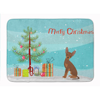 "Caroline's Treasures Brown Prague Ratter Christmas Tree Machine Washable Memory Foam Mat doormats, Multicolor"