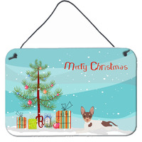"Caroline's Treasures Toy Fox Terrier Christmas Tree Door Hanging Prints wall-decor, Multicolor"