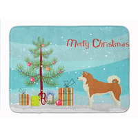"Caroline's Treasures Akita Christmas Tree Machine Washable Memory Foam Mat doormats, Multicolor"
