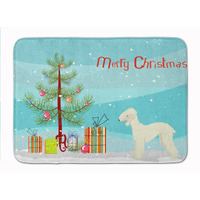 "Caroline's Treasures Bedlington Terrier Christmas Tree Machine Washable Memory Foam Mat doormats, Multicolor"