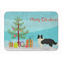 "Caroline's Treasures Border Collie Christmas Tree Machine Washable Memory Foam Mat doormats, Multicolor"