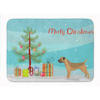 "Caroline's Treasures Border Terrier Christmas Tree Machine Washable Memory Foam Mat doormats, Multicolor"