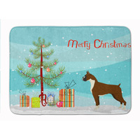 "Caroline's Treasures Boxer Christmas Tree Machine Washable Memory Foam Mat doormats, Multicolor"
