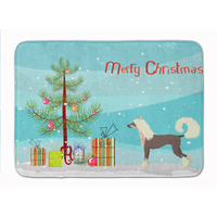 "Caroline's Treasures Chinese Crested Christmas Tree Machine Washable Memory Foam Mat doormats, Multicolor"