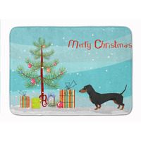 "Caroline's Treasures Dachshund Christmas Tree Machine Washable Memory Foam Mat doormats, Multicolor"