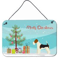 "Caroline's Treasures Fox Terrier Christmas Tree Door Hanging Prints wall-decor, Multicolor"
