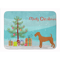 "Caroline's Treasures Irish Terrier Christmas Tree Machine Washable Memory Foam Mat doormats, Multicolor"