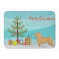 "Caroline's Treasures Norwich Terrier Christmas Tree Machine Washable Memory Foam Mat doormats, Multicolor"
