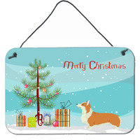 "Caroline's Treasures Pembroke Corgi Christmas Tree Door Hanging Prints wall-decor, Multicolor"