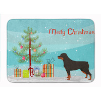 "Caroline's Treasures Rottweiler Christmas Tree Machine Washable Memory Foam Mat doormats, Multicolor"
