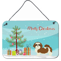 "Caroline's Treasures Shih Tzu Christmas Tree Door Hanging Prints wall-decor, Multicolor"