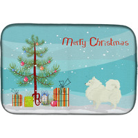 "Caroline's Treasures CK3565DDM Spitz Christmas Tree dish-drying-mats, 14 x 21, Multicolor"