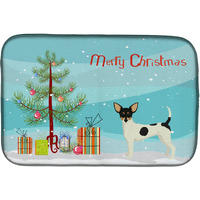 "Caroline's Treasures CK3567DDM Toy Fox Terrier Christmas Tree dish-drying-mats, 14 x 21, Multicolor"