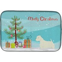 "Caroline's Treasures CK3569DDM Westie Christmas Tree dish-drying-mats, 14 x 21, Multicolor"