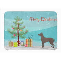 "Caroline's Treasures Mexican Hairless Dog Xolo Christmas Tree Machine Washable Memory Foam Mat doormats, Multicolor"