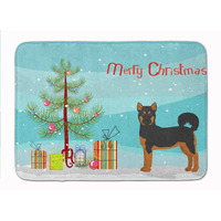"Caroline's Treasures Akita Shepherd Black and Tan Christmas Tree Machine Washable Memory Foam Mat doormats, Multicolor"