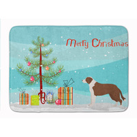 "Caroline's Treasures Borador Christmas Tree Machine Washable Memory Foam Mat doormats, Multicolor"