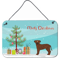 "Caroline's Treasures Bullboxer Christmas Tree Door Hanging Prints wall-decor, Multicolor"