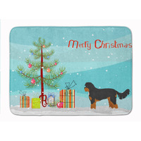 "Caroline's Treasures Black and Tan Cavapoo Christmas Tree Machine Washable Memory Foam Mat doormats, Multicolor"