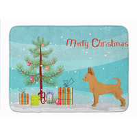 "Caroline's Treasures Tan Chion Christmas Tree Machine Washable Memory Foam Mat doormats, Multicolor"