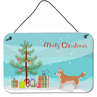 "Caroline's Treasures Corgi Husky Mix Christmas Tree Door Hanging Prints wall-decor, Multicolor"