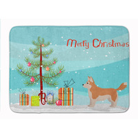 "Caroline's Treasures Corgi Husky Mix Christmas Tree Machine Washable Memory Foam Mat doormats, Multicolor"