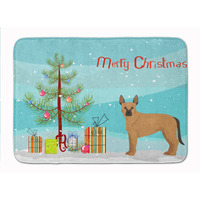 "Caroline's Treasures Tan German Shepherd Mastiff Mix Christmas Tree Machine Washable Memory Foam Mat doormats, Multicolor"