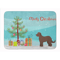 "Caroline's Treasures Brown Goldendoodle Christmas Tree Machine Washable Memory Foam Mat doormats, Multicolor"