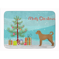 "Caroline's Treasures Tan Labradoodle Christmas Tree Machine Washable Memory Foam Mat doormats, Multicolor"