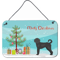 "Caroline's Treasures Black Labradoodle Christmas Tree Door Hanging Prints wall-decor, Multicolor"