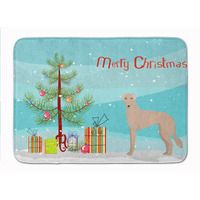 "Caroline's Treasures Tan Longdog Christmas Tree Machine Washable Memory Foam Mat doormats, Multicolor"