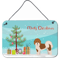 "Caroline's Treasures Mal-Shi Christmas Tree Door Hanging Prints wall-decor, Multicolor"