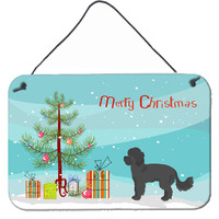 "Caroline's Treasures Black Maltipoo Christmas Tree Door Hanging Prints wall-decor, Multicolor"