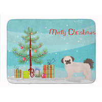 "Caroline's Treasures Pekeapoo Christmas Tree Machine Washable Memory Foam Mat doormats, Multicolor"