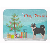 "Caroline's Treasures Pomsky #1 Christmas Tree Machine Washable Memory Foam Mat doormats, Multicolor"
