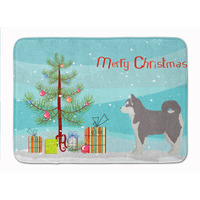 "Caroline's Treasures Pomsky #2 Christmas Tree Machine Washable Memory Foam Mat doormats, Multicolor"